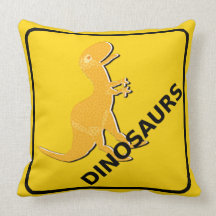 Akta sig tecknadDinosaurs som att varna underteckn Prydnadskudde