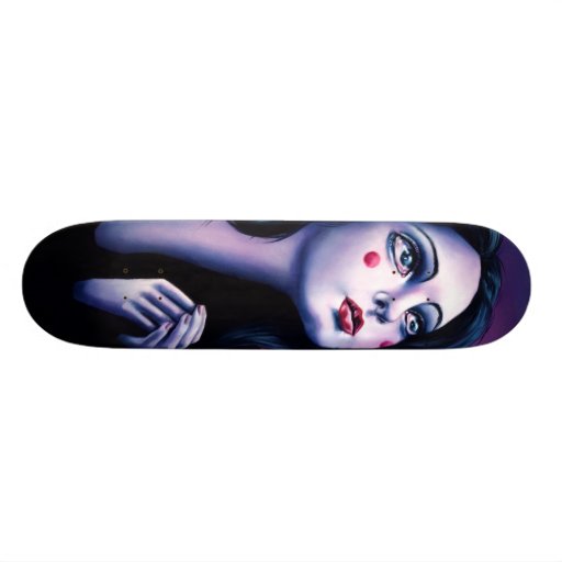 Alabaster- handlag och en arseniktunga skateboard