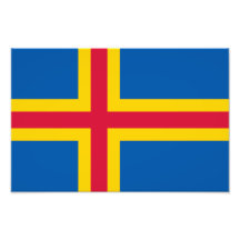 Åland flagga fotografiska tryck