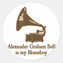 Alexander Graham Bell är min Homeboy Runda Klistermärken
