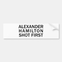 Alexander Hamilton skjuten först - vitT-tröja, etc Bildekaler