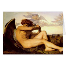 Alexandre Cabanel - stupad ängel Hälsnings Kort