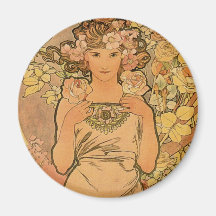 Alfons Mucha ~ ron Magnet För Kylskåp