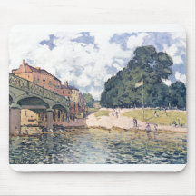 Alfred Sisley - olja för Brücke von Hampton domsto Mus Mattor