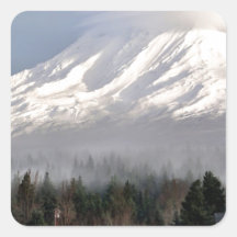 Älg hörda hopsamlingar på basera av Mt. Adams Fyrkantigt Klistermärke