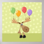 Älg med det färgrika trycket för ballongungeaffisc