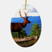 Älg vid Yellowstone sjön Julgransdekoration