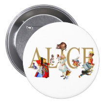 ALICE I UNDERLAND OCH VÄNNER KNAPPAR