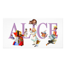 ALICE I UNDERLAND & VÄNNER ANPASSADE FOTO KORT