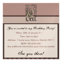 Alice In Wonderland Caterpillar Grunge (Pink) Invite