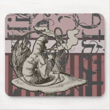 Alice In Wonderland Caterpillar Grunge (Pink) Mousepad
