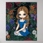 Alice och blommakonsttrycket - i underland posters