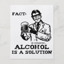 Alkohol är en lösning i Retro kemi Flygblad Designs