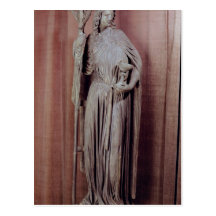 Allegorical figur av det kyrkliga innehav en bägar vykort
