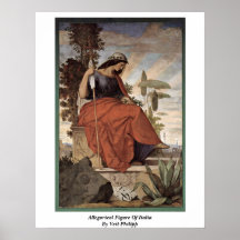 Allegorical figur av Italia av Veit Philipp Print