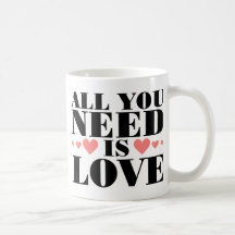 Allt som du behöver, är kärlek kaffe koppar