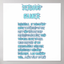 Allvarlig Gamer - blått Posters