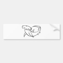 Allvarlig Hammerheadhaj i svartvitt Bildekaler