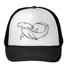 Allvarlig Hammerheadhaj i svartvitt Trucker Kepsar