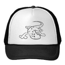 Allvarlig prickig Salamander i svartvitt Trucker Kepsar