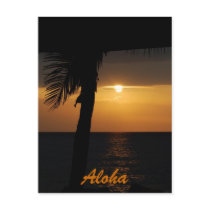 Aloha hawaianska solnedgångkort