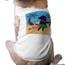 Aloha svart Labrador (Aloha) Hund Tee Shirt