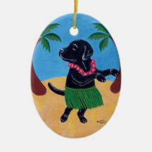 Aloha svart Labrador prydnadar Juldekoration