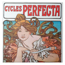Alphons Mucha cyklar Perfecta belägger med tegel d Kakel