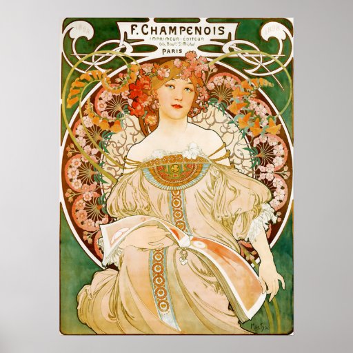 Alphonse (Alfons) Mucha affisch:  Champenois