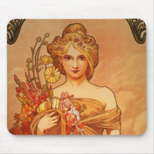 Alphonse (Alfons) Mucha bukett Mousepad Mus Mattor
