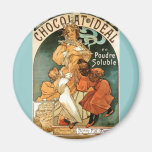 Alphonse (Alfons) Mucha Chocolat ideal Kylskåps Magneter