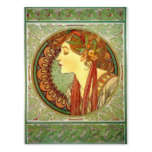 Alphonse Mucha art nouveauvykort