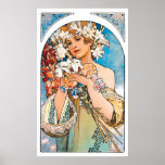 Alphonse Mucha - blomma Affisch