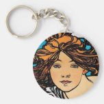 Alphonse Mucha - cyklar Perfecta Nyckel Ring