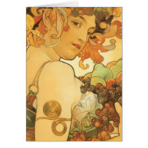 Alphonse Mucha ~ "frukt" art nouveaukort 1901