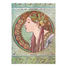 Alphonse Mucha gudinnakonst Anpassade Inbjudan
