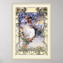 Alphonse Mucha illustration: Beatitudesna Affisch