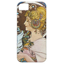 Alphonse Mucha La putsar quillen skrivar fodral fö iPhone 5 Cases