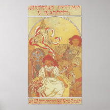Alphonse Mucha - tryck för utställning 1913 Affischer