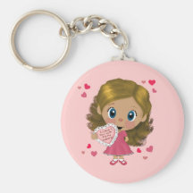 Älska dig flickakeychain nyckel ring