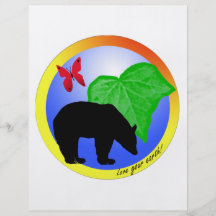 Älska din jordbjörn och fjäril flygblad designs