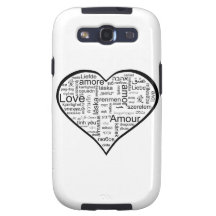 Älska i hjärta för många språk galaxy s3 cases