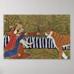Älskarefor på en tiger i djungeln. Illustratio Print