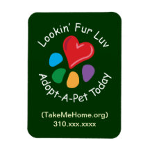 Älsklings- Adoption_Heart-Paw_Lookin päls Luv_pers Flexibla Magneter