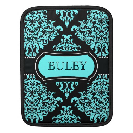 Älskvärd Dovey damastast turkossvart för 311 iPad Sleeve