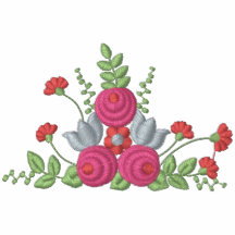 Älskvärd rosa blommigt broderad skjorta