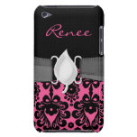 älskvärd svart damast på ljus rosa chic skräddarsy iPod touch skydd