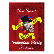 Alternativt gotiskt tatueringvalentinesparty inbjudan