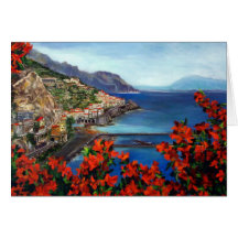 Amalfi kusten Notecard Hälsnings Kort