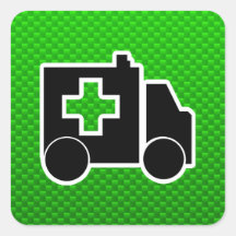 Ambulans; Grönt Klistermärke